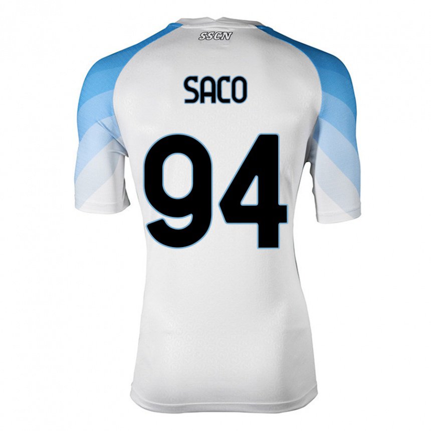 Homme Maillot Coli Saco #94 Blanc Bleu Ciel Tenues Extérieur 2022/23 T-shirt Belgique