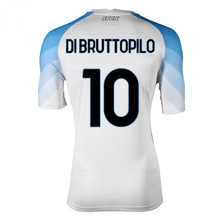 Herren Giuseppe Ambrosino Di Bruttopilo #10 Weiß Himmelblau Auswärtstrikot Trikot 2022/23 T-shirt Belgien