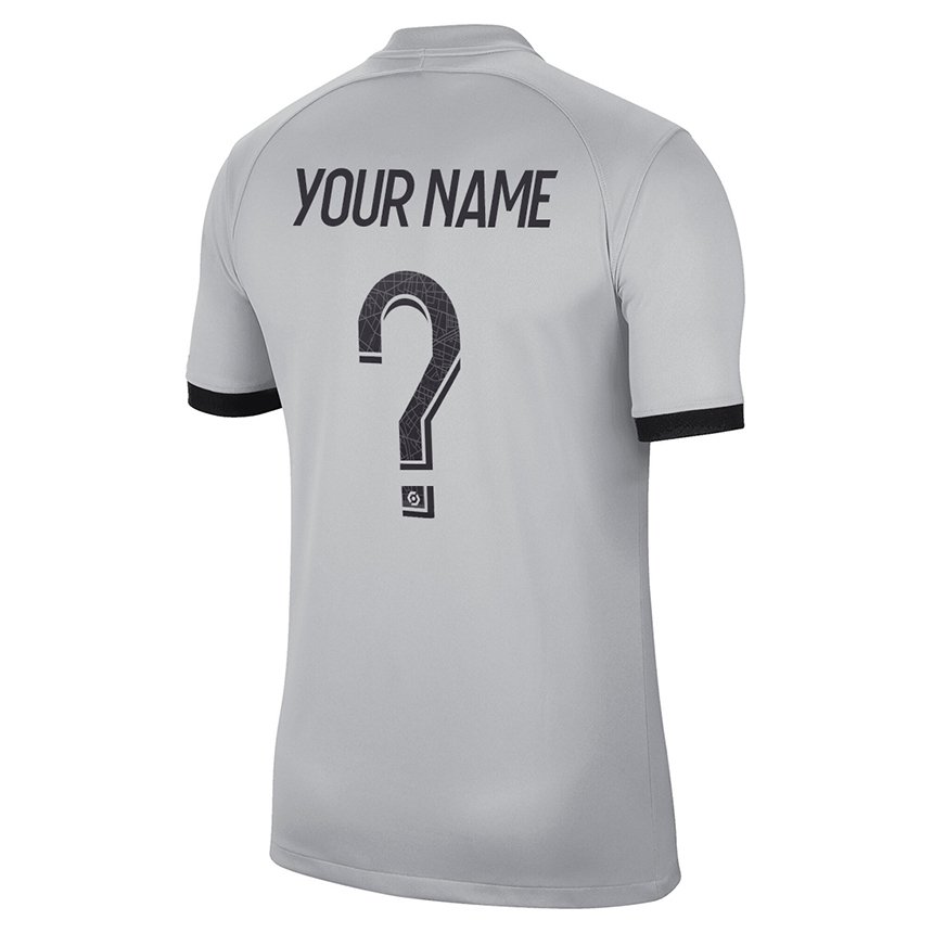 Homme Maillot Votre Nom #0 Gris Tenues Extérieur 2022/23 T-shirt Belgique