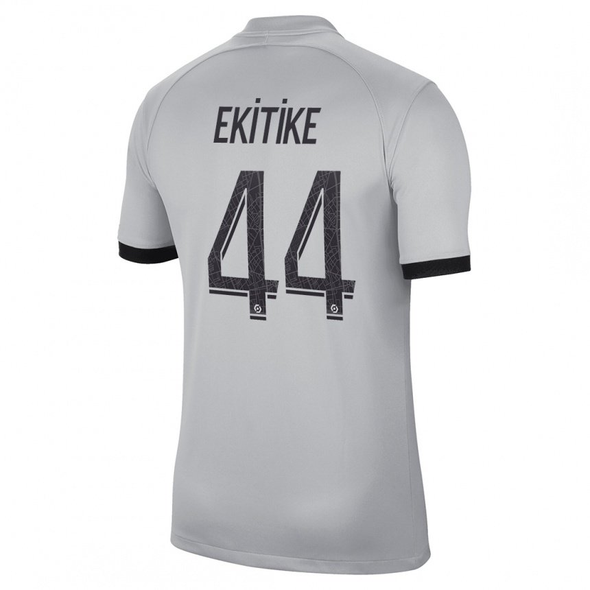 Herren Hugo Ekitike #44 Grau Auswärtstrikot Trikot 2022/23 T-shirt Belgien