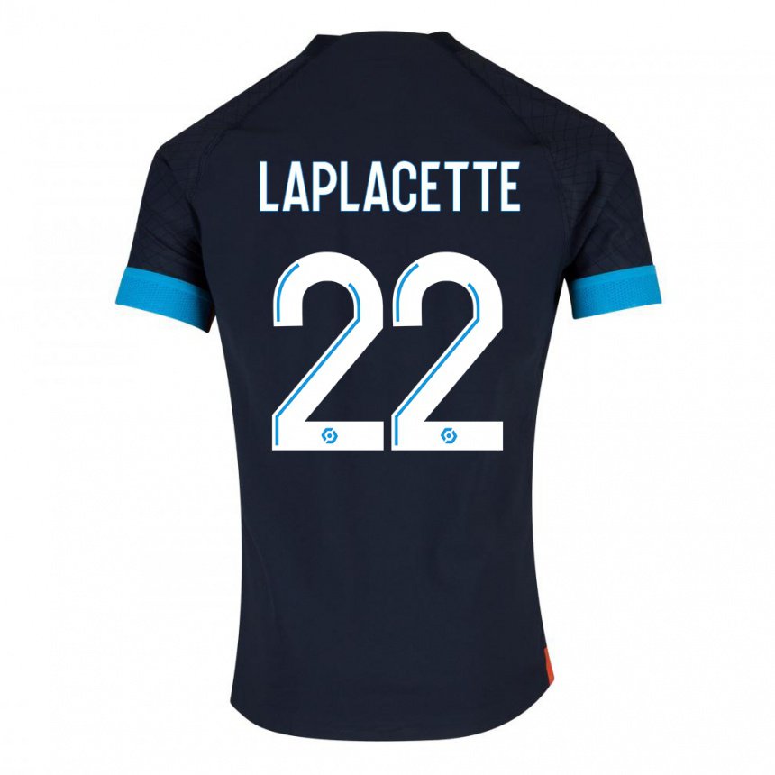 Homme Maillot Tess Laplacette #22 Olympique Noir Tenues Extérieur 2022/23 T-shirt Belgique