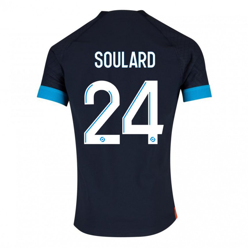 Homme Maillot Amandine Soulard #24 Olympique Noir Tenues Extérieur 2022/23 T-shirt Belgique