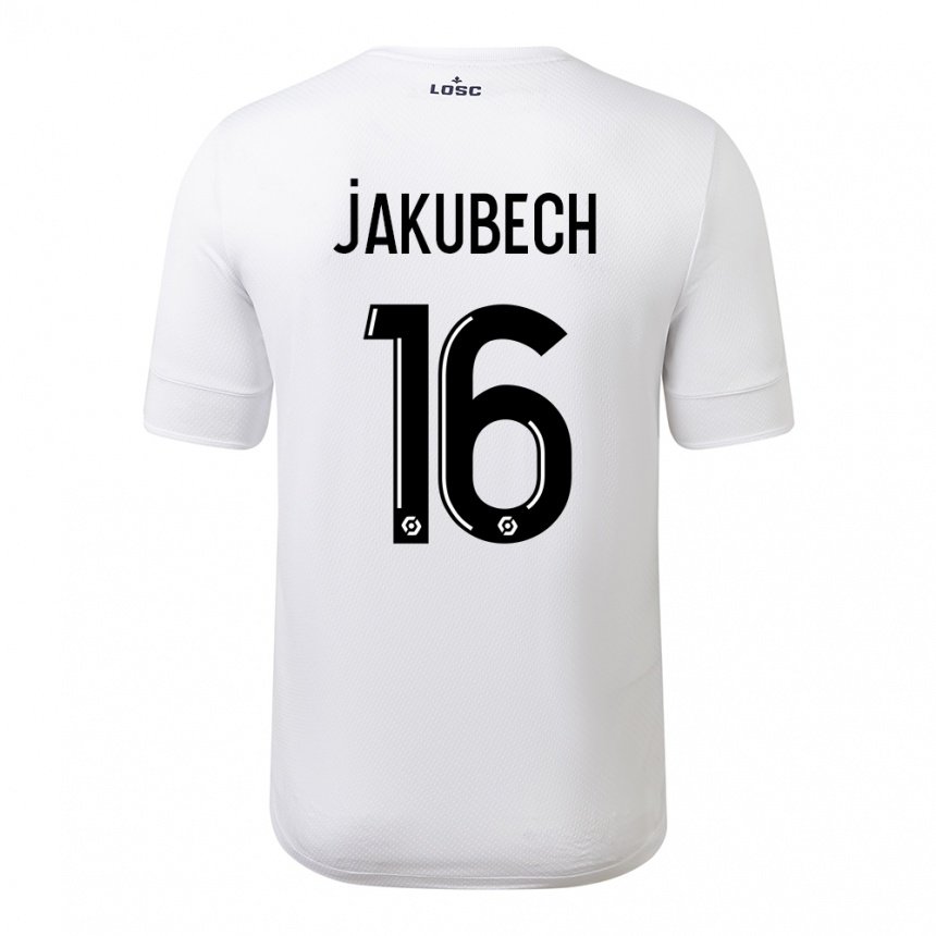 Homme Maillot Adam Jakubech #16 Blanc Cramoisi Tenues Extérieur 2022/23 T-shirt Belgique