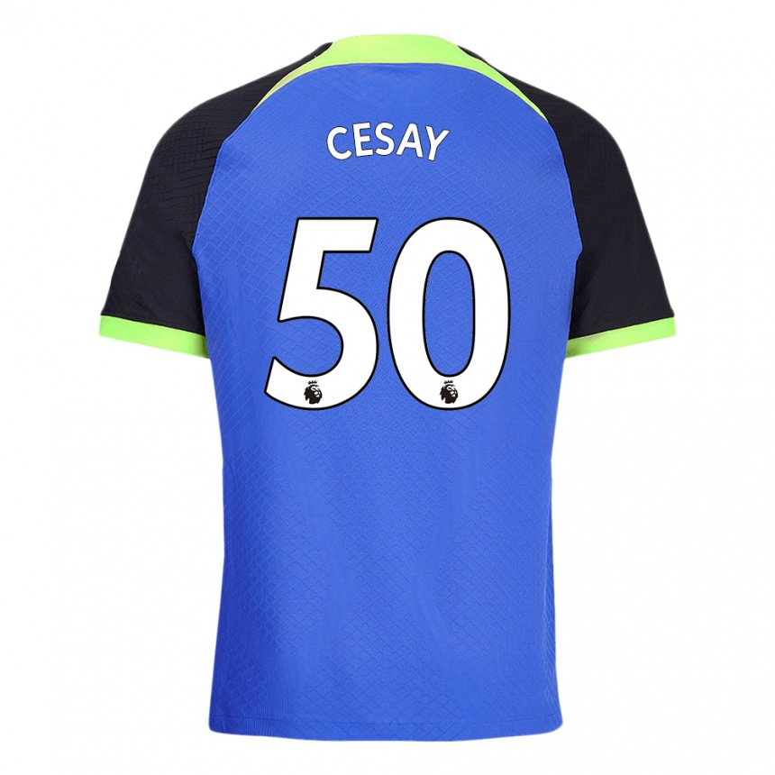 Herren Kallum Cesay #50 Blau Grün Auswärtstrikot Trikot 2022/23 T-shirt Belgien