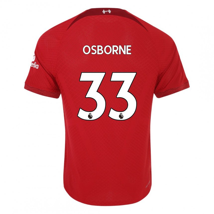 Femme Maillot Niall Osborne #33 Rouge Foncé Tenues Domicile 2022/23 T-shirt Belgique
