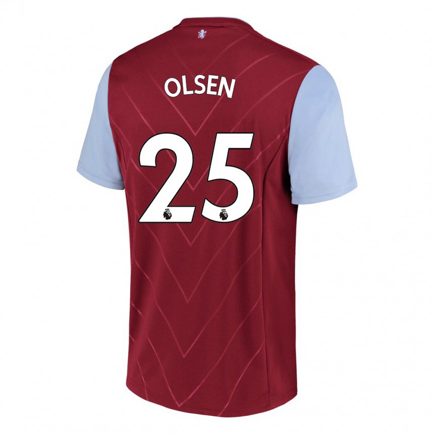 Damen Robin Olsen #25 Wein Heimtrikot Trikot 2022/23 T-shirt Belgien