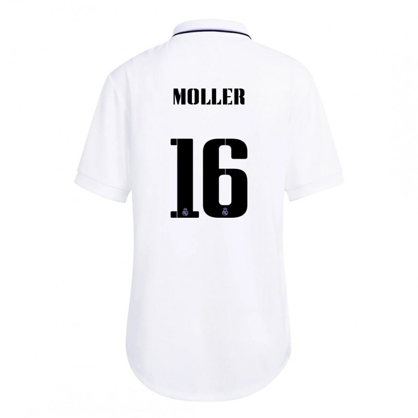 Damen Caroline Moller #16 Weiß Lila Heimtrikot Trikot 2022/23 T-shirt Belgien