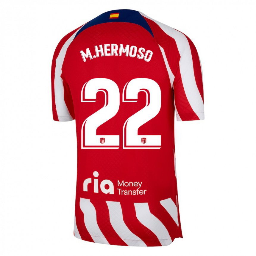 Damen Mario Hermoso #22 Rot Weiß Blau Heimtrikot Trikot 2022/23 T-shirt Belgien