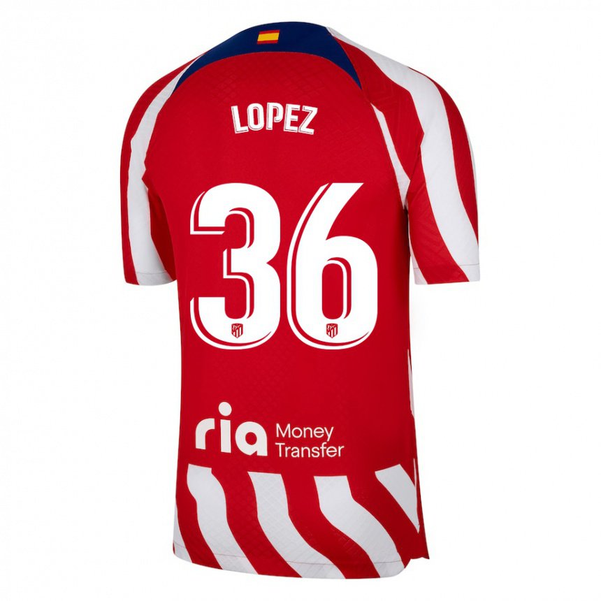 Damen David Lopez #36 Rot Weiß Blau Heimtrikot Trikot 2022/23 T-shirt Belgien