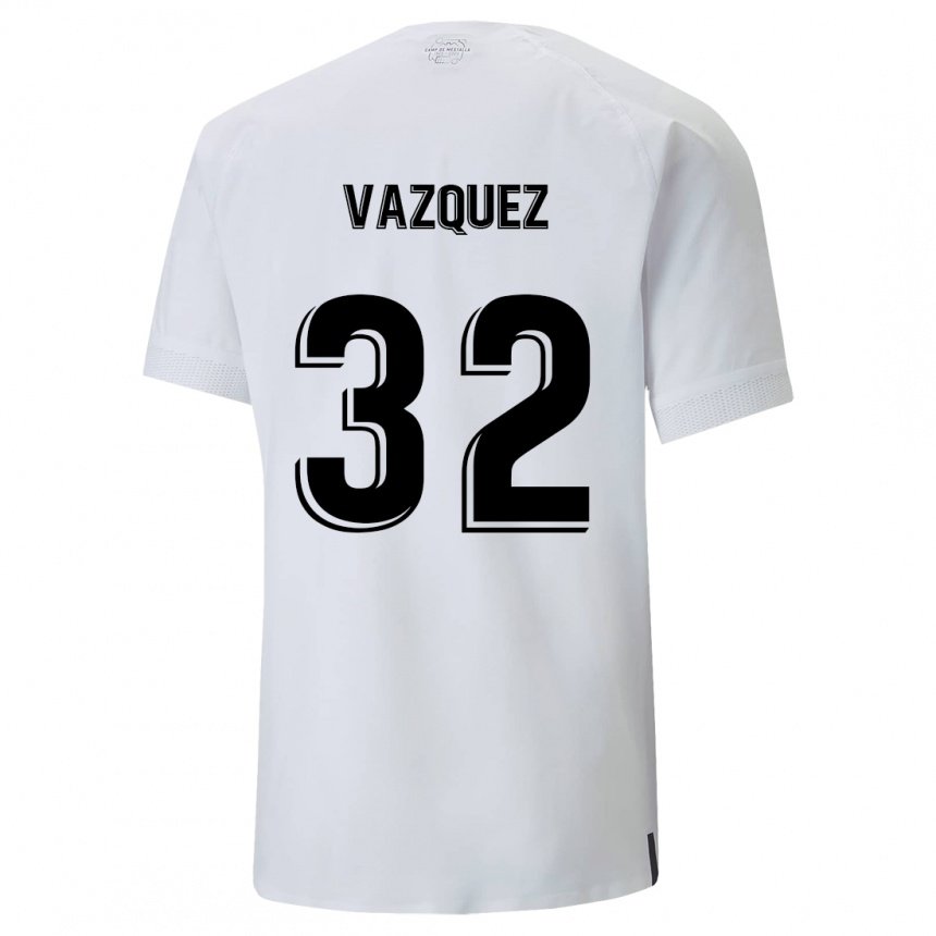 Damen Jesus Vazquez #32 Cremiges Weiß Heimtrikot Trikot 2022/23 T-shirt Belgien