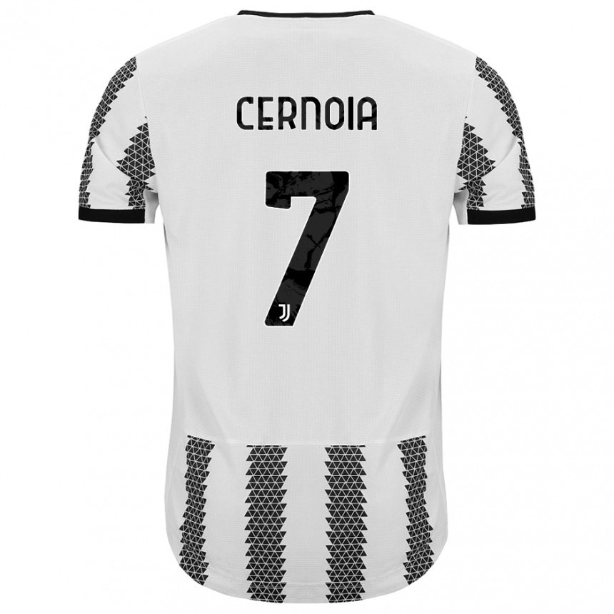 Femme Maillot Valentina Cernoia #7 Blanc Noir Tenues Domicile 2022/23 T-shirt Belgique