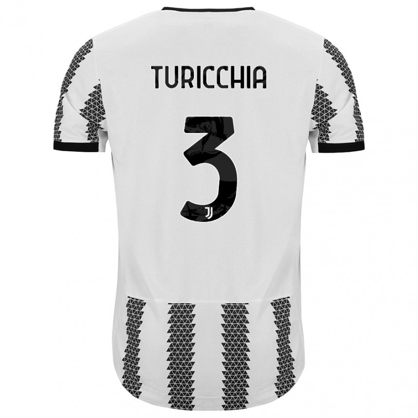 Femme Maillot Riccardo Turicchia #3 Blanc Noir Tenues Domicile 2022/23 T-shirt Belgique