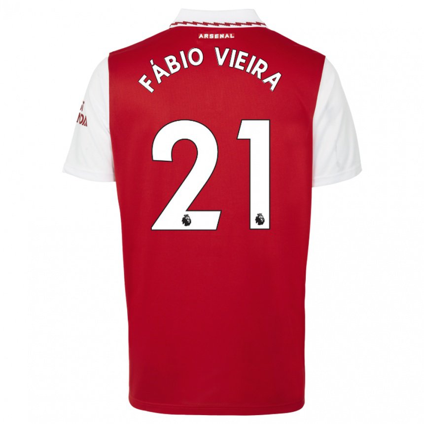 Damen Fabio Vieira #21 Rot Weiß Heimtrikot Trikot 2022/23 T-shirt Belgien