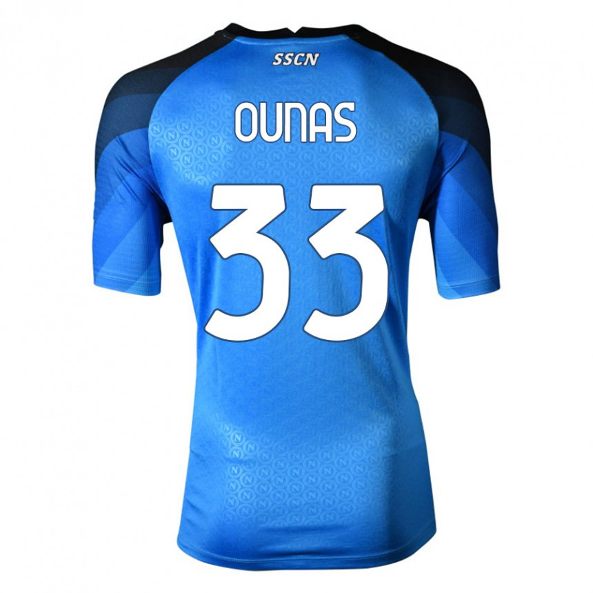 Damen Adam Ounas #33 Dunkelblau Grau Heimtrikot Trikot 2022/23 T-shirt Belgien