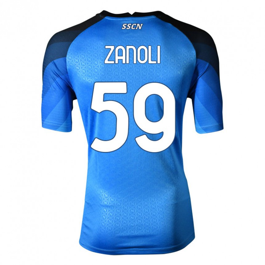Femme Maillot Alessandro Zanoli #59 Bleu Foncé Gris Tenues Domicile 2022/23 T-shirt Belgique