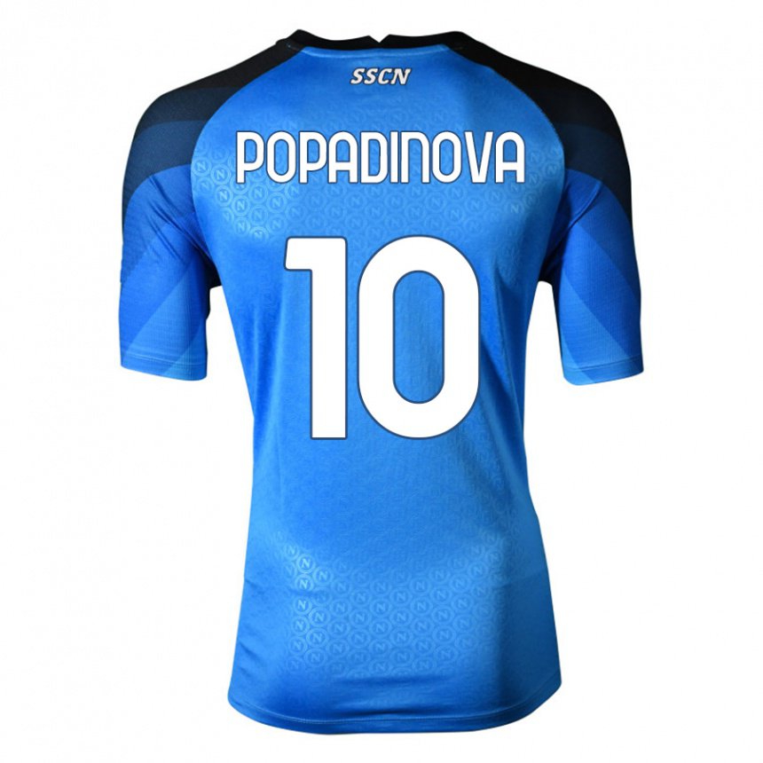 Femme Maillot Evdokiya Popadinova #10 Bleu Foncé Gris Tenues Domicile 2022/23 T-shirt Belgique