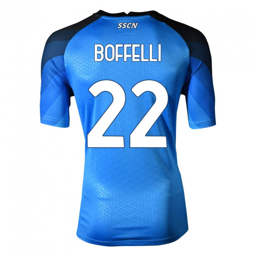 Damen Valerio Boffelli #22 Dunkelblau Grau Heimtrikot Trikot 2022/23 T-shirt Belgien