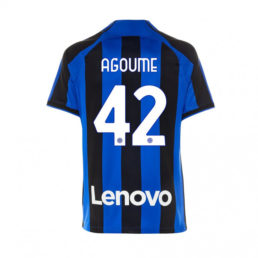 Damen Lucien Agoume #42 Königsblau Schwarz Heimtrikot Trikot 2022/23 T-shirt Belgien