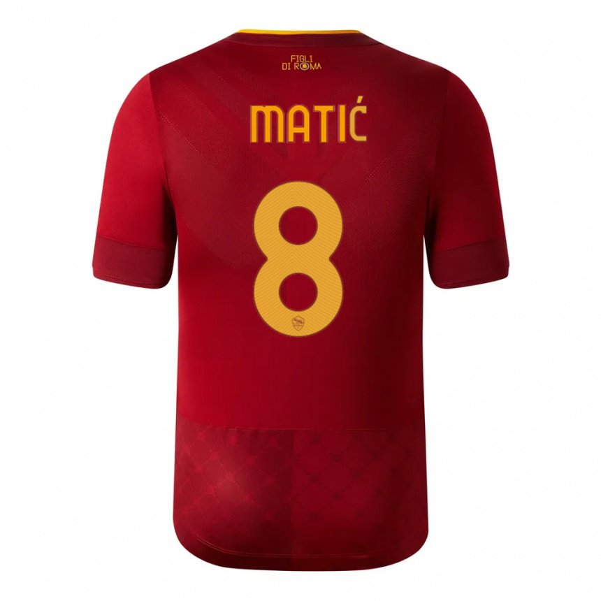 Femme Maillot Nemanja Matic #8 Brun Rouge Tenues Domicile 2022/23 T-shirt Belgique