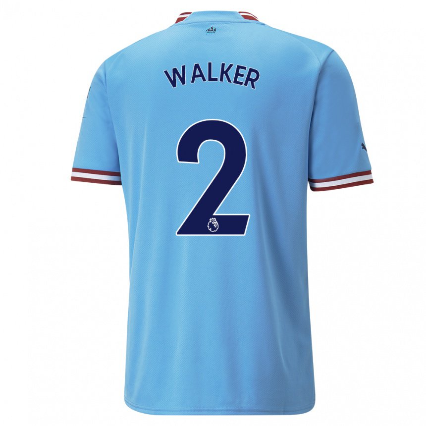 Femme Maillot Kyle Walker #2 Bleu Rouge Tenues Domicile 2022/23 T-shirt Belgique