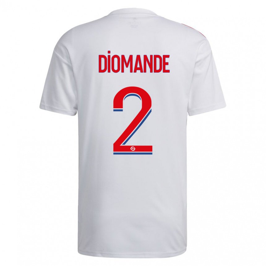 Femme Maillot Sinaly Diomande #2 Blanc Bleu Rouge Tenues Domicile 2022/23 T-shirt Belgique