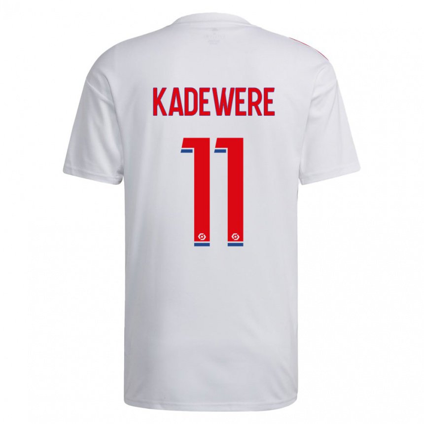 Femme Maillot Tino Kadewere #11 Blanc Bleu Rouge Tenues Domicile 2022/23 T-shirt Belgique