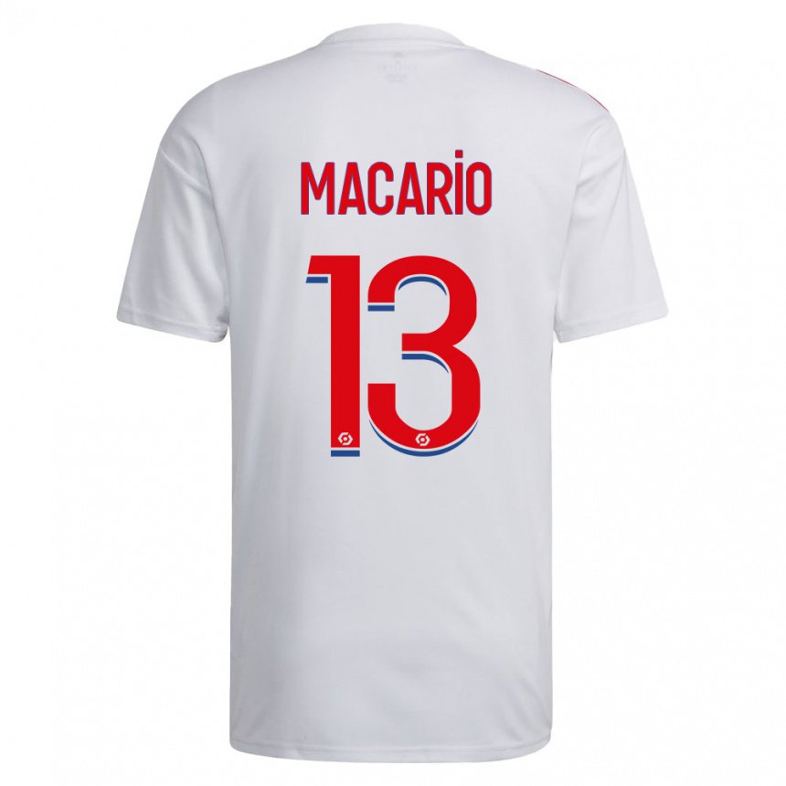 Damen Catarina Macario #13 Weiß Blau Rot Heimtrikot Trikot 2022/23 T-shirt Belgien