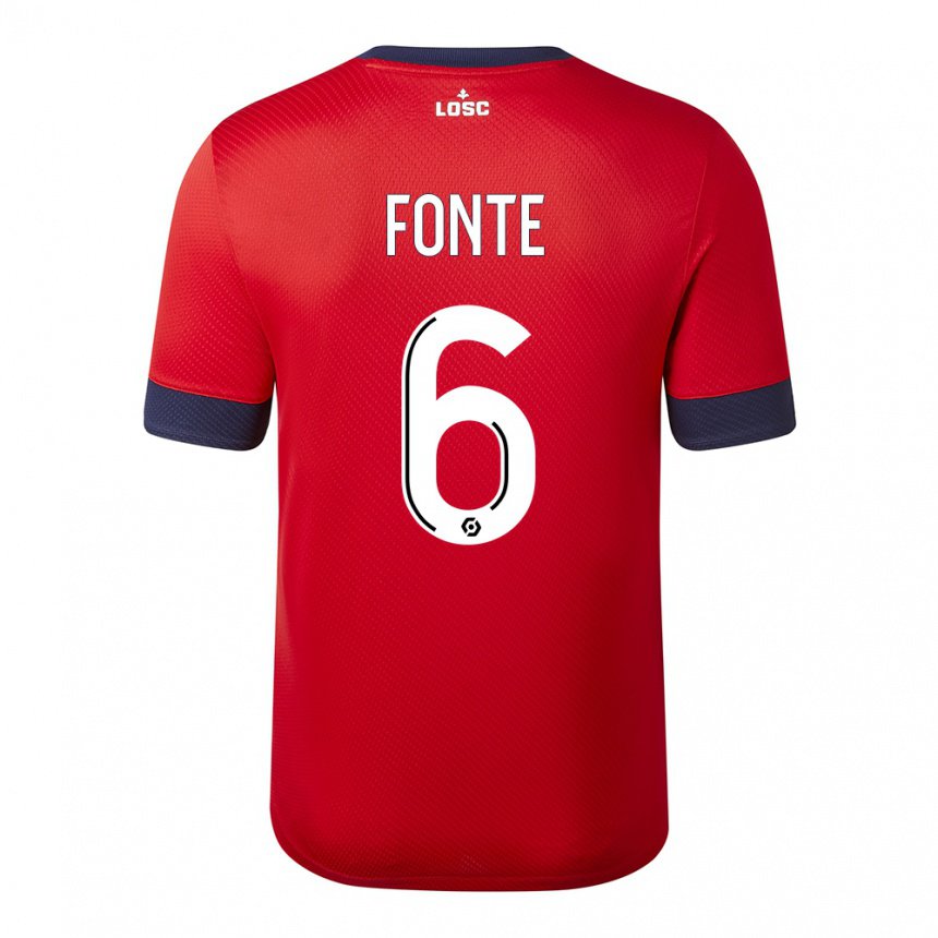 Damen Jose Fonte #6 Roter Zuckerapfel Heimtrikot Trikot 2022/23 T-shirt Belgien