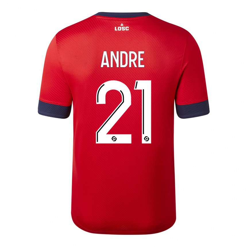 Damen Benjamin Andre #21 Roter Zuckerapfel Heimtrikot Trikot 2022/23 T-shirt Belgien
