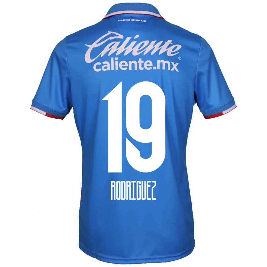 Femme Maillot Carlos Rodriguez #19 Bleu Azur Tenues Domicile 2022/23 T-shirt Belgique