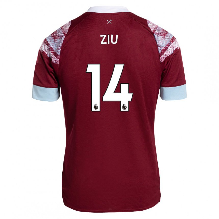 Damen Jessica Ziu #14 Rotwein Heimtrikot Trikot 2022/23 T-shirt Belgien