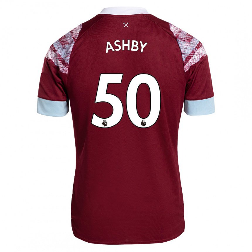 Damen Harrison Ashby #50 Rotwein Heimtrikot Trikot 2022/23 T-shirt Belgien