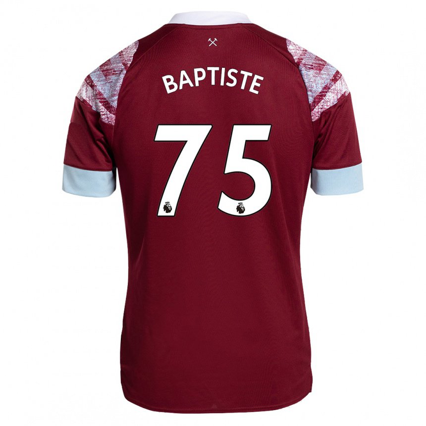 Damen Jamal Baptiste #75 Rotwein Heimtrikot Trikot 2022/23 T-shirt Belgien