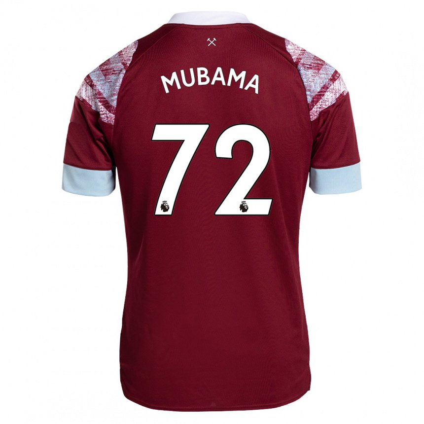 Damen Divin Mubama #72 Rotwein Heimtrikot Trikot 2022/23 T-shirt Belgien