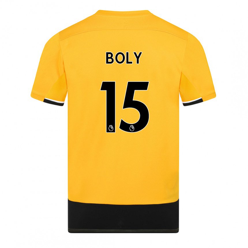 Femme Maillot Willy Boly #15 Jaune Noir Tenues Domicile 2022/23 T-shirt Belgique