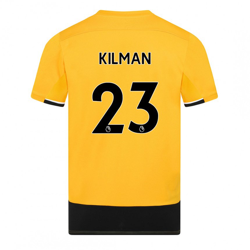 Femme Maillot Max Kilman #23 Jaune Noir Tenues Domicile 2022/23 T-shirt Belgique