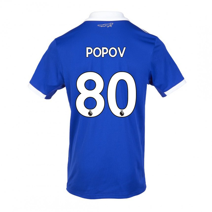 Damen Chris Popov #80 Blau Weiss Heimtrikot Trikot 2022/23 T-shirt Belgien