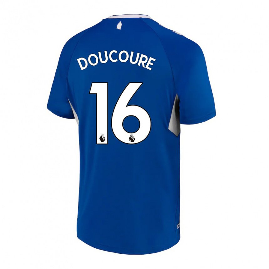 Femme Maillot Abdoulaye Doucoure #16 Bleu Foncé Blanc Tenues Domicile 2022/23 T-shirt Belgique