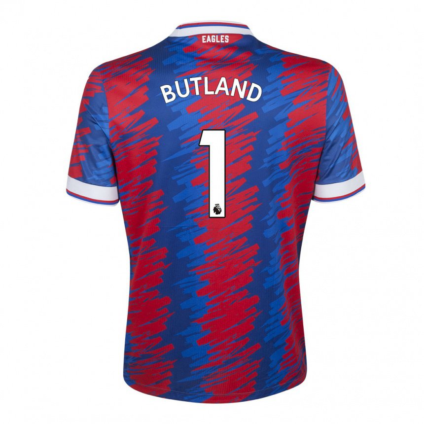 Damen Jack Butland #1 Rot Blau Heimtrikot Trikot 2022/23 T-shirt Belgien