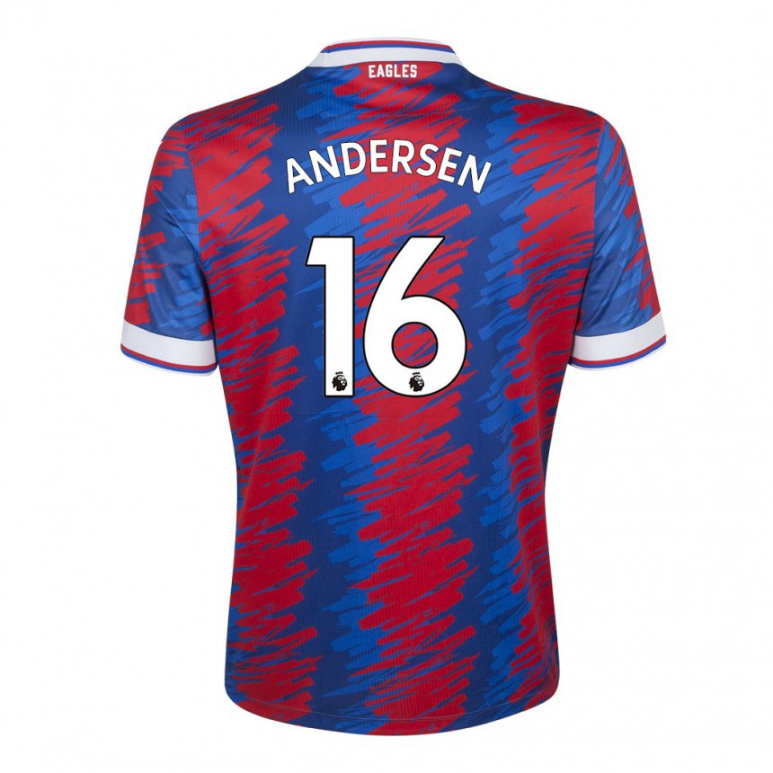 Damen Joachim Andersen #16 Rot Blau Heimtrikot Trikot 2022/23 T-shirt Belgien