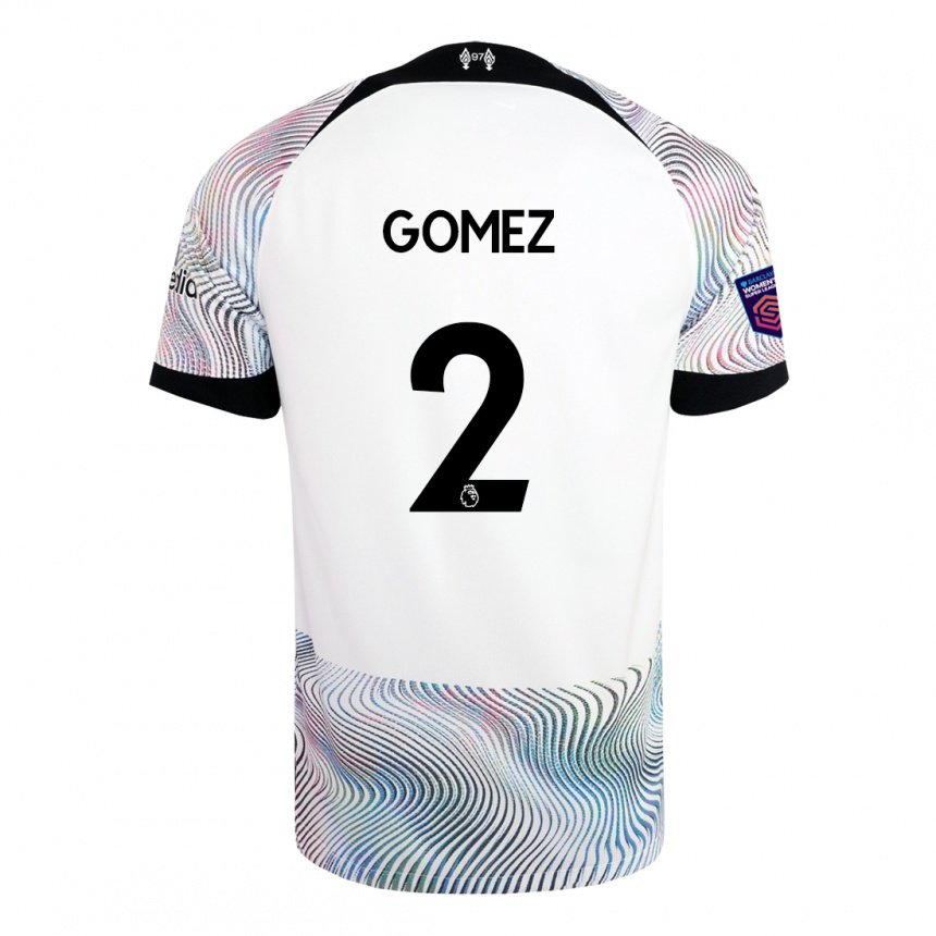 Damen Joe Gomez #2 Weiß Bunt Auswärtstrikot Trikot 2022/23 T-shirt Belgien