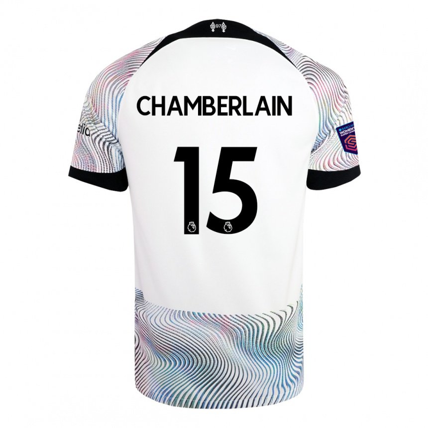 Damen Alex Oxlade Chamberlain #15 Weiß Bunt Auswärtstrikot Trikot 2022/23 T-shirt Belgien