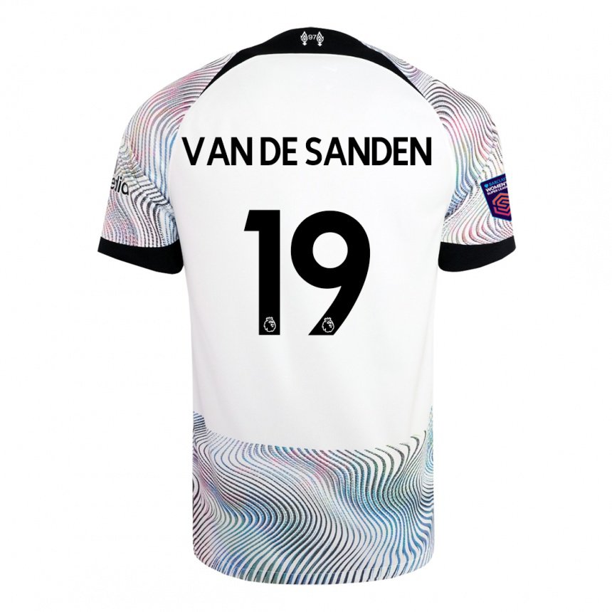 Femme Maillot Shanice Van De Sanden #19 Blanc Coloré Tenues Extérieur 2022/23 T-shirt Belgique