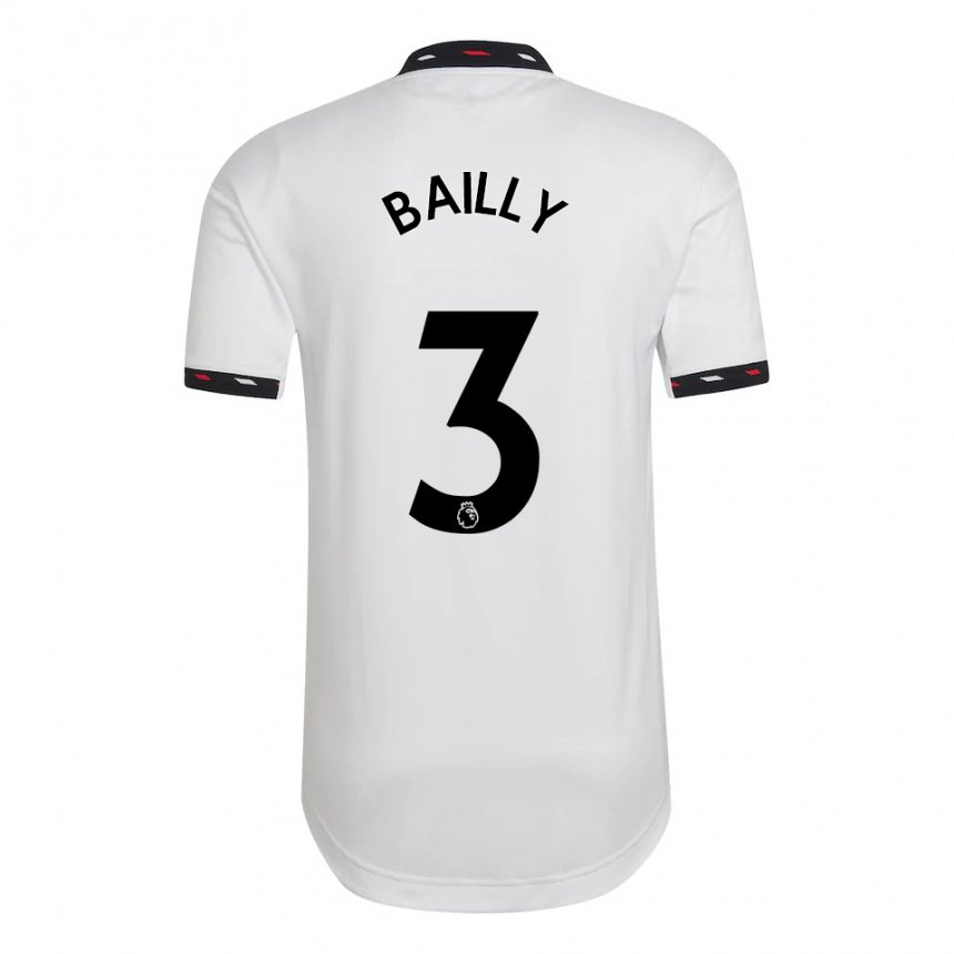Femme Maillot Eric Bailly #3 Blanc Tenues Extérieur 2022/23 T-shirt Belgique