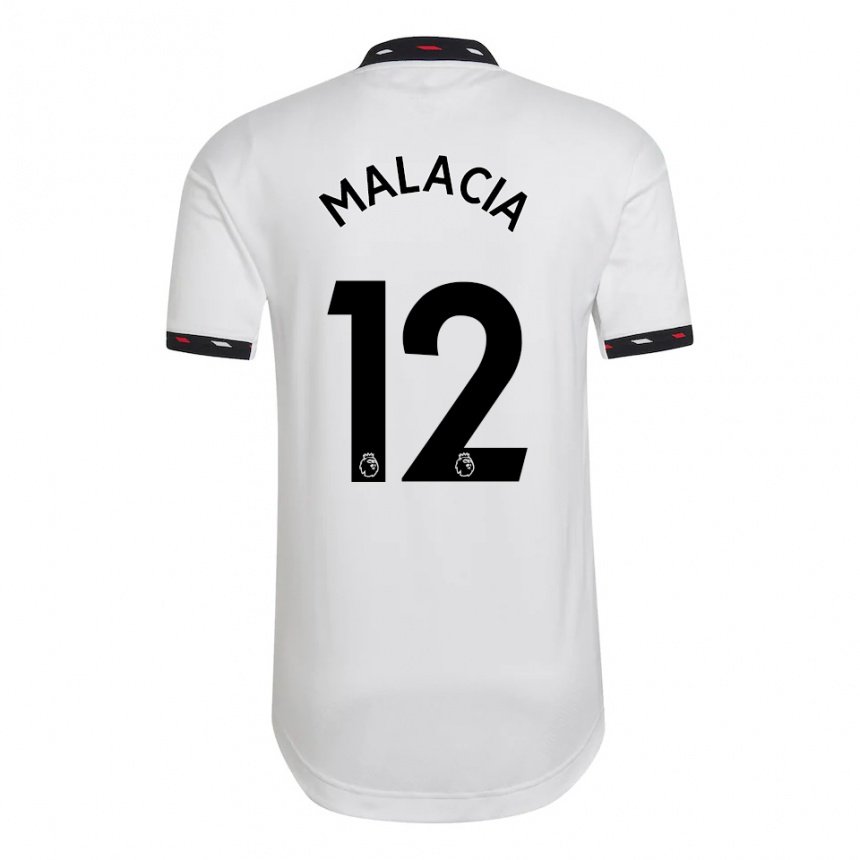 Femme Maillot Tyrell Malacia #12 Blanc Tenues Extérieur 2022/23 T-shirt Belgique