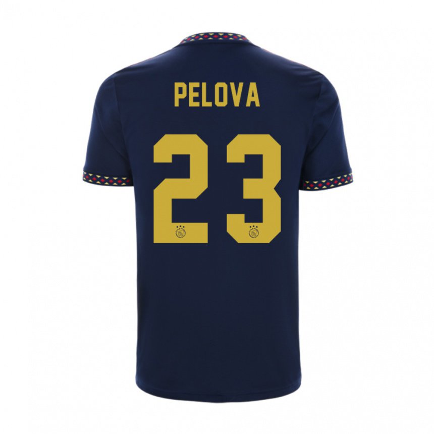 Femme Maillot Victoria Pelova #23 Bleu Foncé Tenues Extérieur 2022/23 T-shirt Belgique
