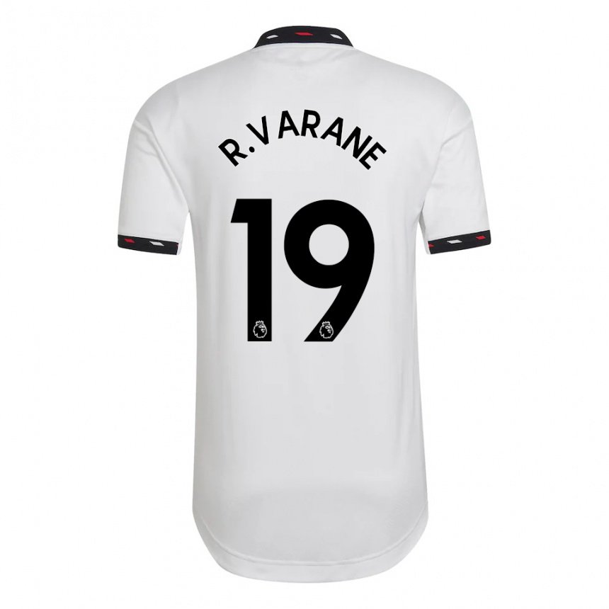 Femme Maillot Raphael Varane #19 Blanc Tenues Extérieur 2022/23 T-shirt Belgique