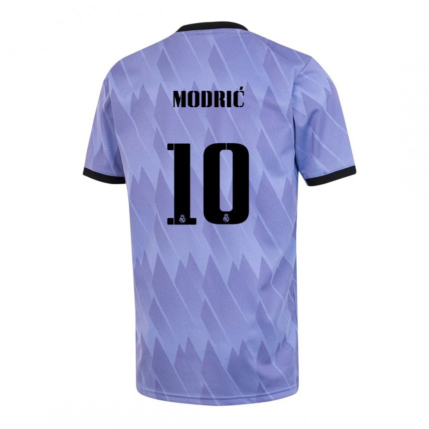 Femme Maillot Luka Modric #10 Violet Noir Tenues Extérieur 2022/23 T-shirt Belgique