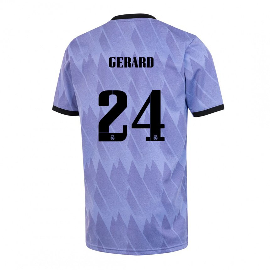 Damen Meline Gerard #24 Lila Schwarz Auswärtstrikot Trikot 2022/23 T-shirt Belgien