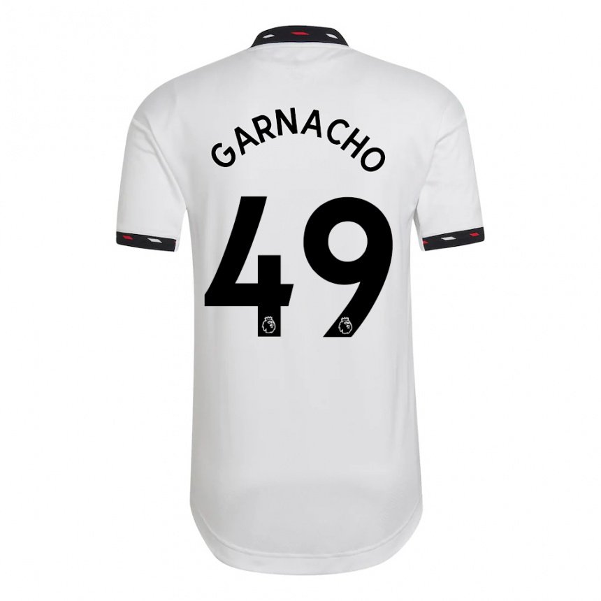 Femme Maillot Alejandro Garnacho #49 Blanc Tenues Extérieur 2022/23 T-shirt Belgique